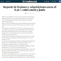 Importe de fusiones y adquisiciones crece el 8,26 % entre enero y junio